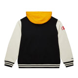 Steelers Men's Mitchell & Ness Courtside Fleece Button Front Vintage Logo Jacket