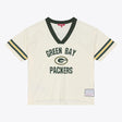 Packers 2026 Mitchell & Ness Women's Retro Roots Crop Boxy Yoke T-Shirt Pro Football Hall of Fame