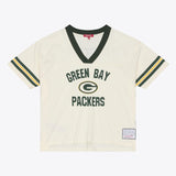 Packers 2026 Mitchell & Ness Women's Retro Roots Crop Boxy Yoke T-Shirt Pro Football Hall of Fame