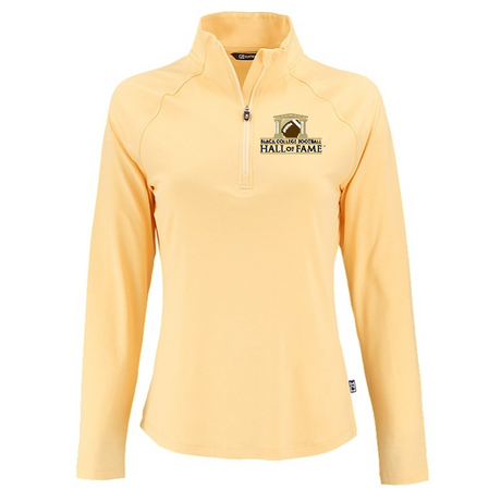 Black College Football Hall of Fame Cutter & Buck Women's Coastline Recycled Double Peached 1/4 Zip Pullover