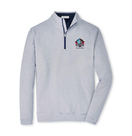 Hall of Fame Peter Millar Men's Navy/White Perth Sugar Stripe Performance 1/4 Zip
