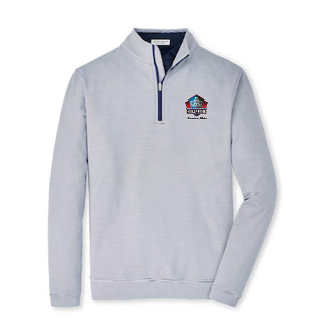 Hall of Fame Peter Millar Men's Navy/White Perth Sugar Stripe Performance 1/4 Zip