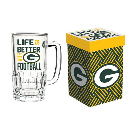Packers 16oz Glass Tankard Cup with Gift Box