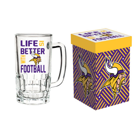 Vikings 16oz Glass Tankard Cup with Gift Box