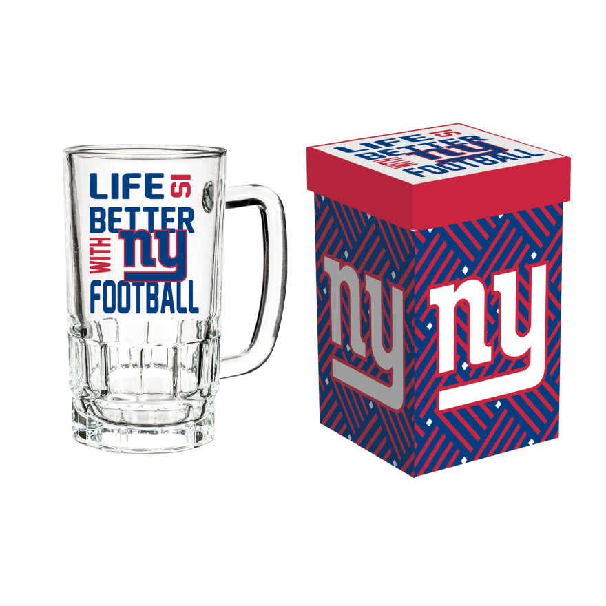 Giants 16oz Glass Tankard Cup with Gift Box