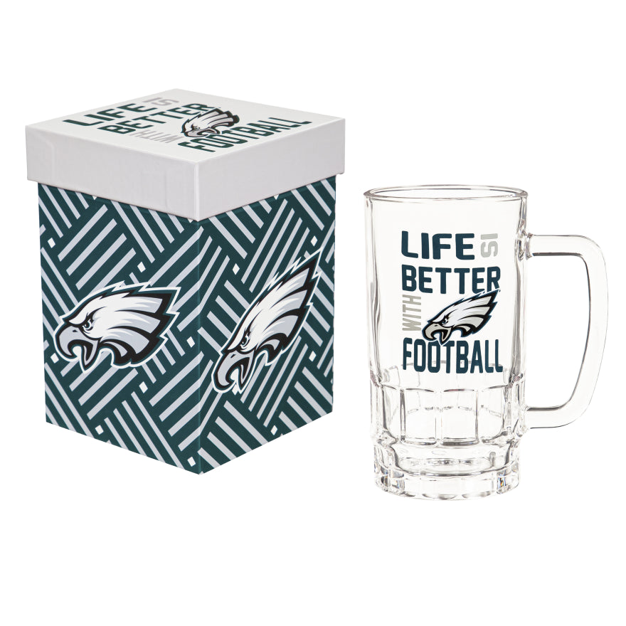 Eagles 16oz Glass Tankard Cup with Gift Box – Pro Football Hall of Fame