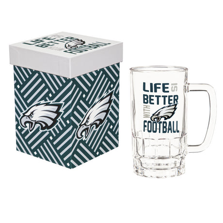 Eagles 16oz Glass Tankard Cup with Gift Box