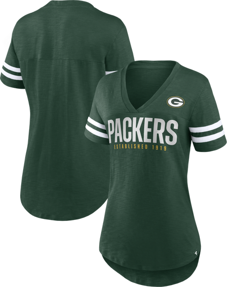 Packers Women's Rhinestone V-Neck T-shirt