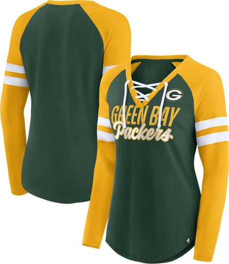 Packers Women's Lace-Up Long Sleeve T-Shirt