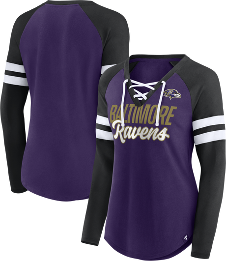 Ravens Women's Lace-Up Long Sleeve T-Shirt