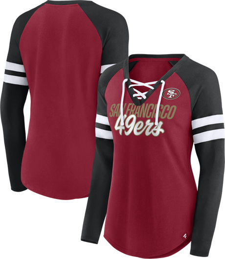 49ers Women's Lace-Up Long Sleeve Tee