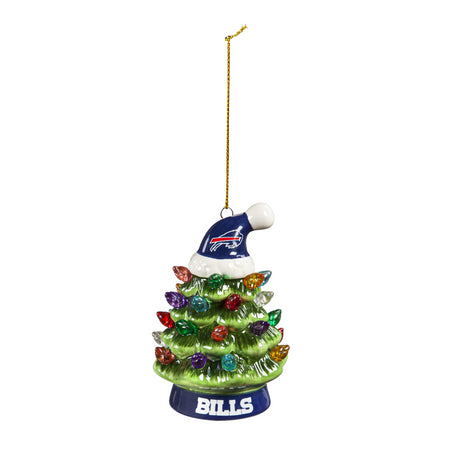 Bills 4" LED Ceramic Christmas Tree Ornament with Team Santa Hat