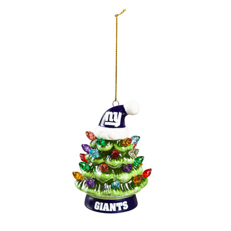 Giants 4" LED Ceramic Christmas Tree Ornament with Team Santa Hat