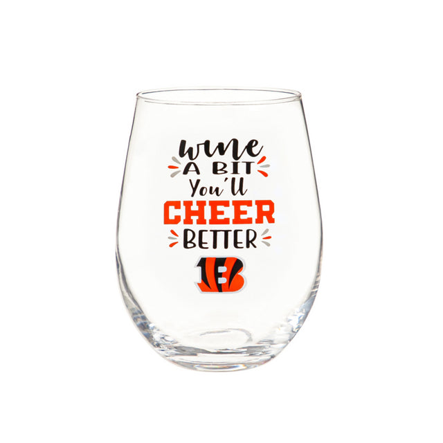 Bengals Boxed Stemless Wine Glass