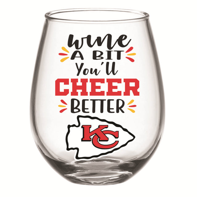 Chiefs Boxed Stemless Wine Glass