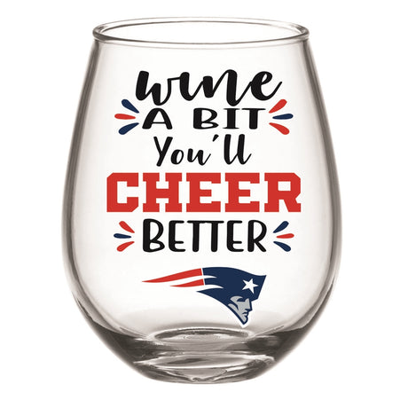 Patriots Boxed Stemless Wine Glass