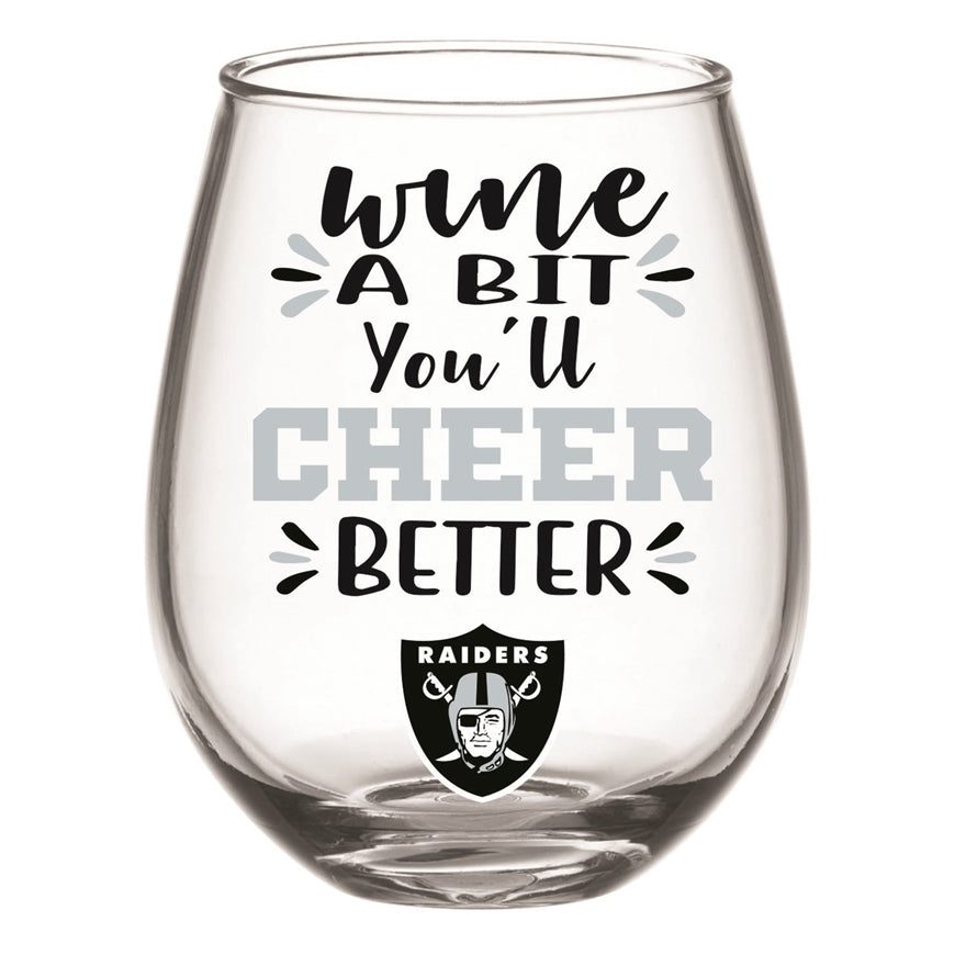 Raiders Boxed Stemless Wine Glass