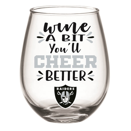 Raiders Boxed Stemless Wine Glass