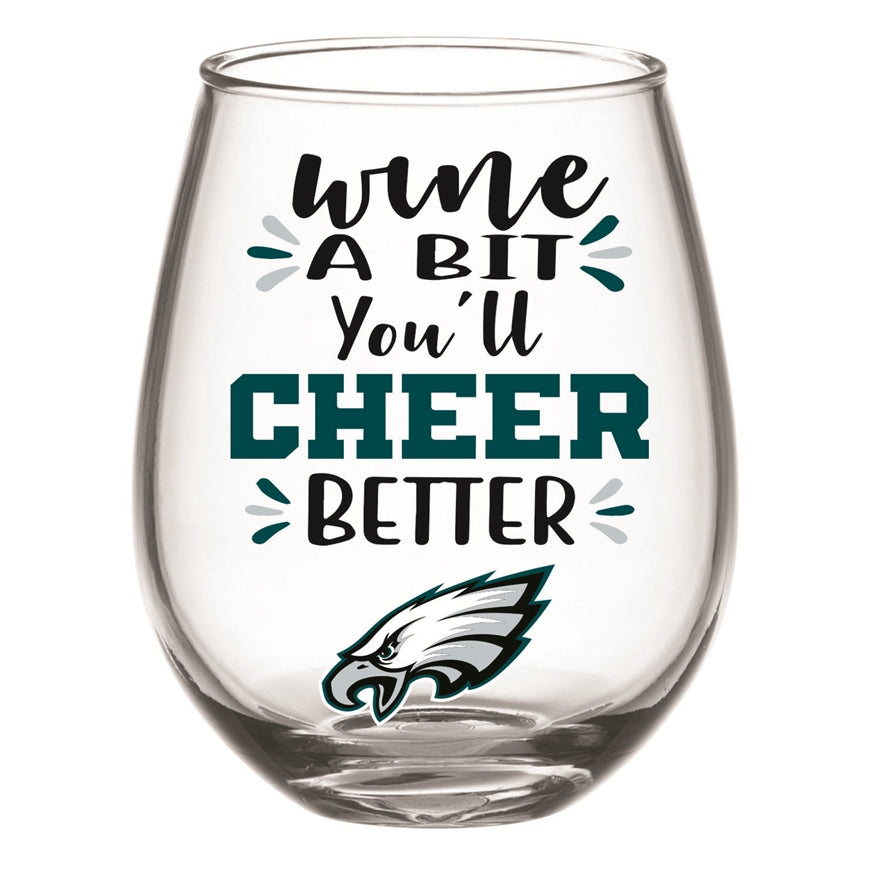 Eagles Boxed Stemless Wine Glass