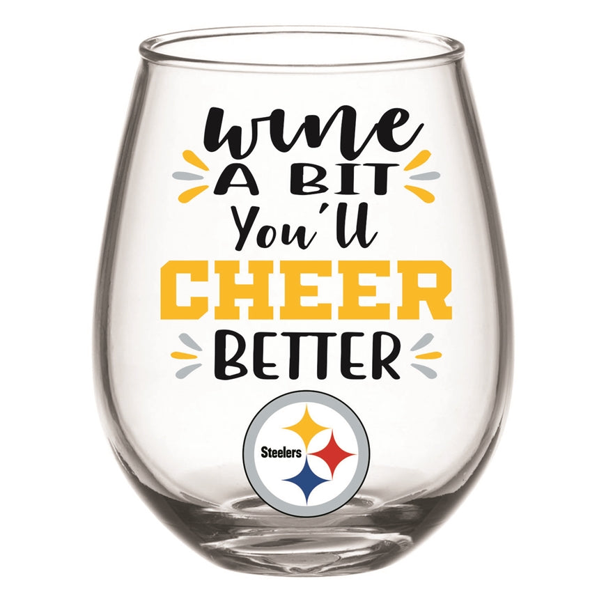 Steelers Boxed Stemless Wine Glass