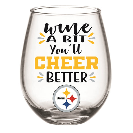 Steelers Boxed Stemless Wine Glass