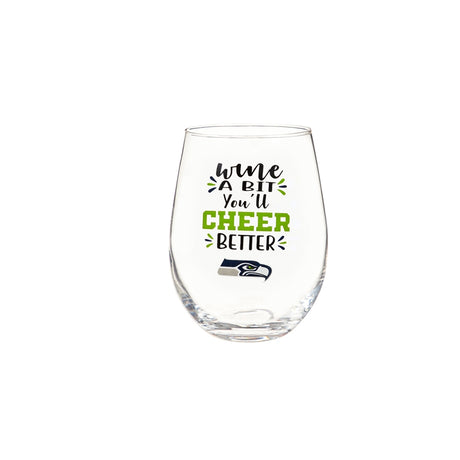 Seahawks Boxed Stemless Wine Glass