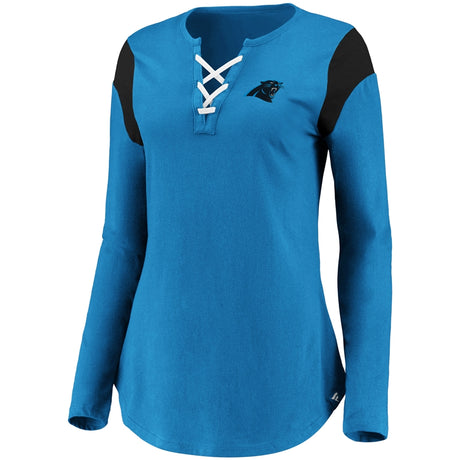 Panthers Women's Lace-Up Long Sleeve T-shirt