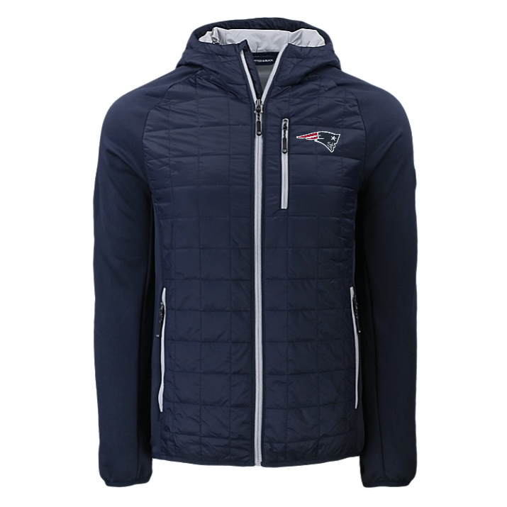 Patriots Cutter and Buck Men's Navy Rainier PrimaLoft Eco Hybrid Jacket