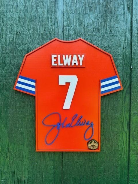 John Elway Wood Jersey 3D Sign