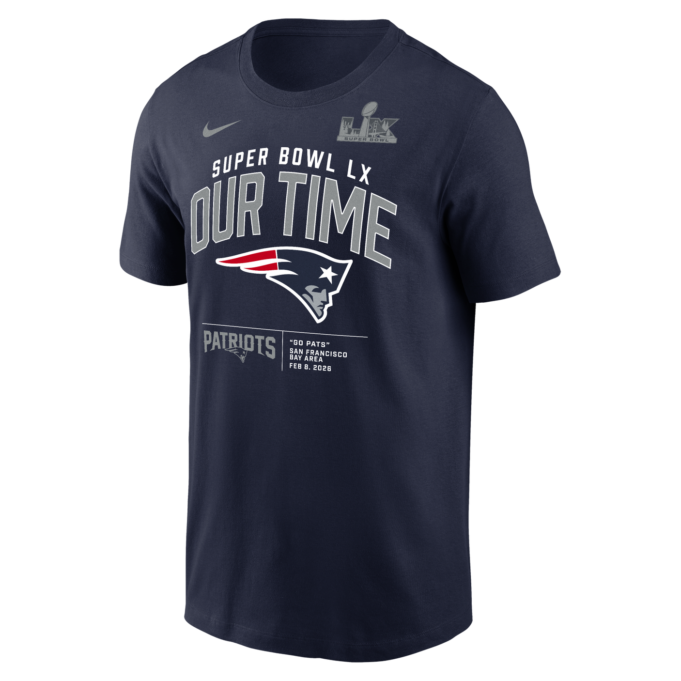 Patriots 2026 Nike Men's AFC Super Bowl LX (60) Bound Iconic T-Shirt