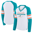 Dolphins 2025 Women's Fanatics Blitz Package Long Sleeve Fashion Top