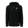 Eagles Cutter and Buck Men's Black Roam Eco Half Zip Hooded Pullover