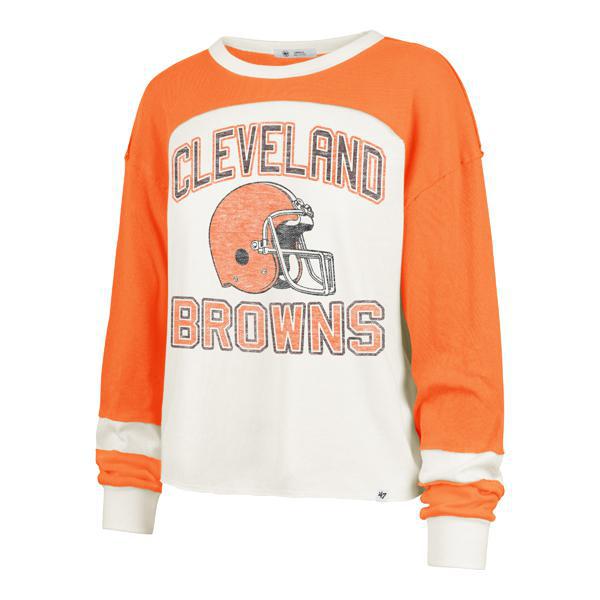 Browns Women's '47 Double Header Curve Long Sleeve T-Shirt