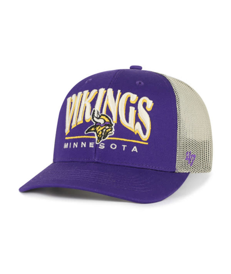 Vikings 2025 '47 Brand Men's Arid Strap Trucker Hat