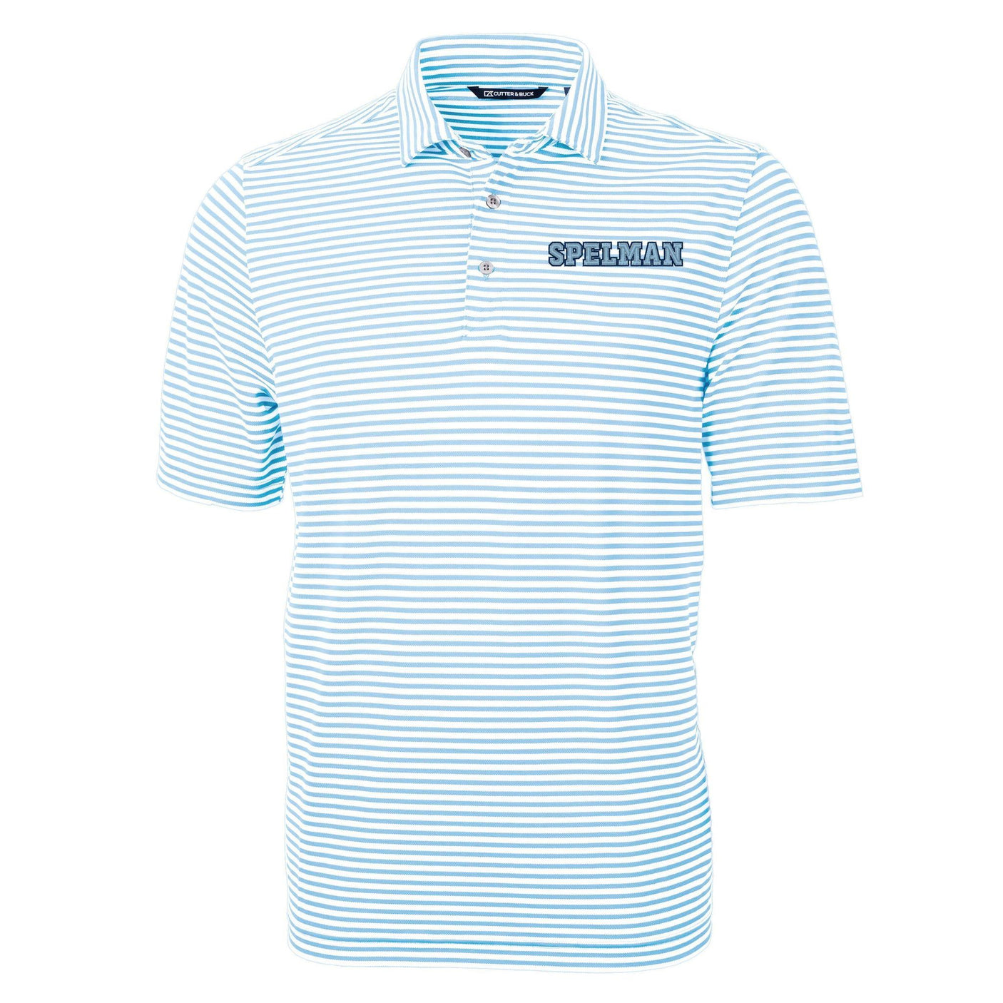 HBCU Team Cutter & Buck Men's Virtue Recycled Stripe Featherlight Pique Polo