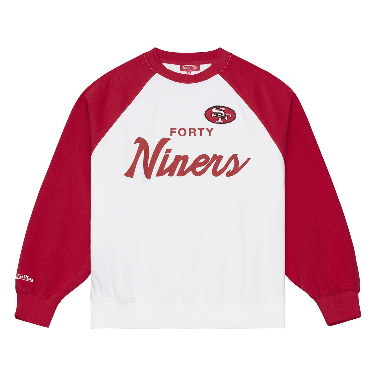 49ers 2026 Mitchell & Ness Women's NFL Head Coach Raglan Crewneck Pro Football Hall of Fame