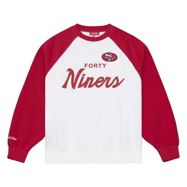 49ers 2026 Mitchell & Ness Women's NFL Head Coach Raglan Crewneck Pro Football Hall of Fame