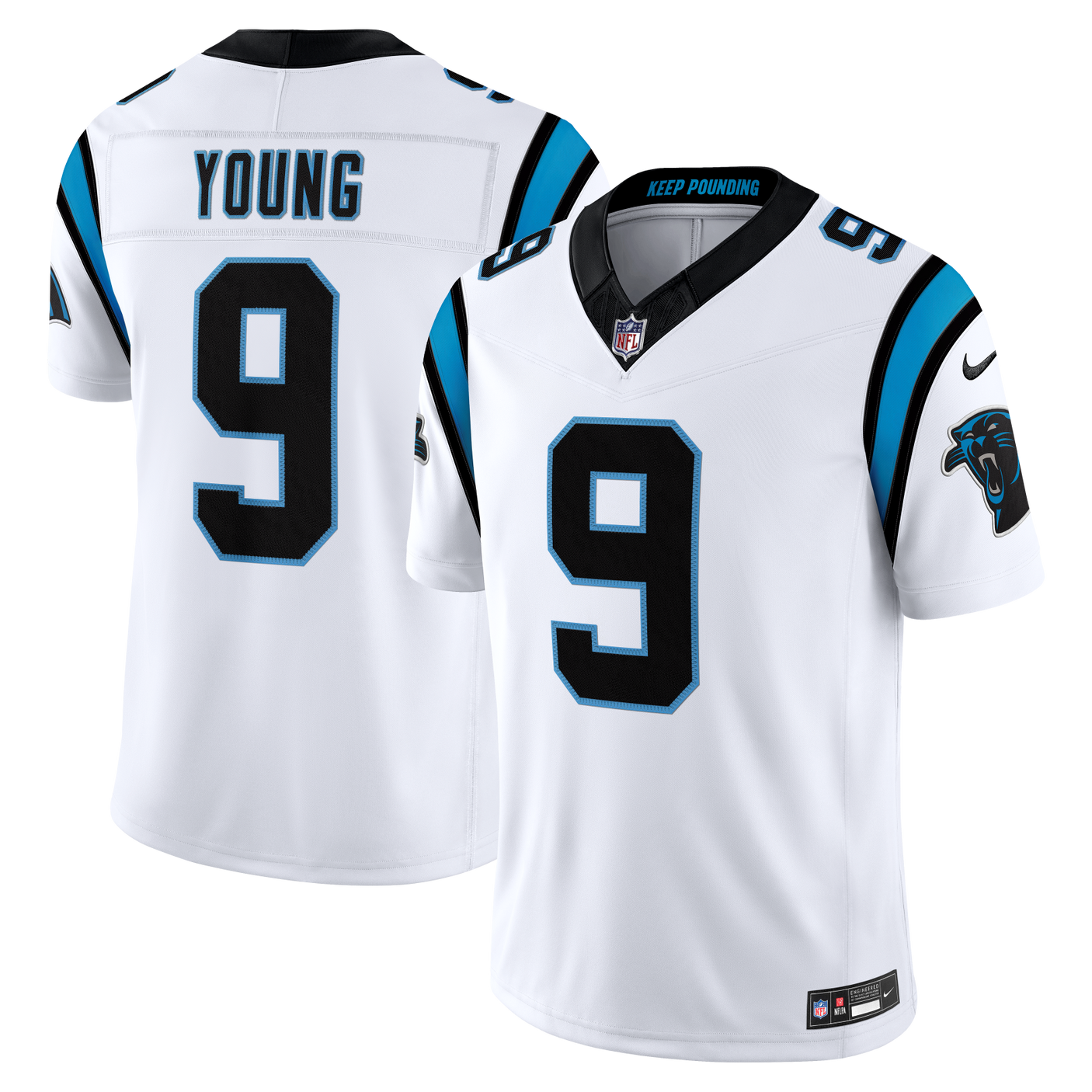 Panthers Bryce Young Men's White Nike Game Jersey