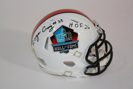 Roger Craig Autographed Hall of Fame White Mini Helmet with HOF Inscription