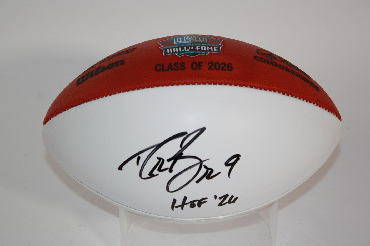 Drew Brees Autographed Football with HOF Inscription
