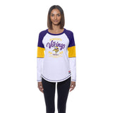 Vikings 2025 New Era Women's White Long Sleeve T-Shirt