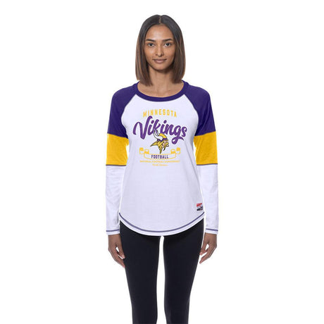Vikings 2025 New Era Women's White Long Sleeve T-Shirt