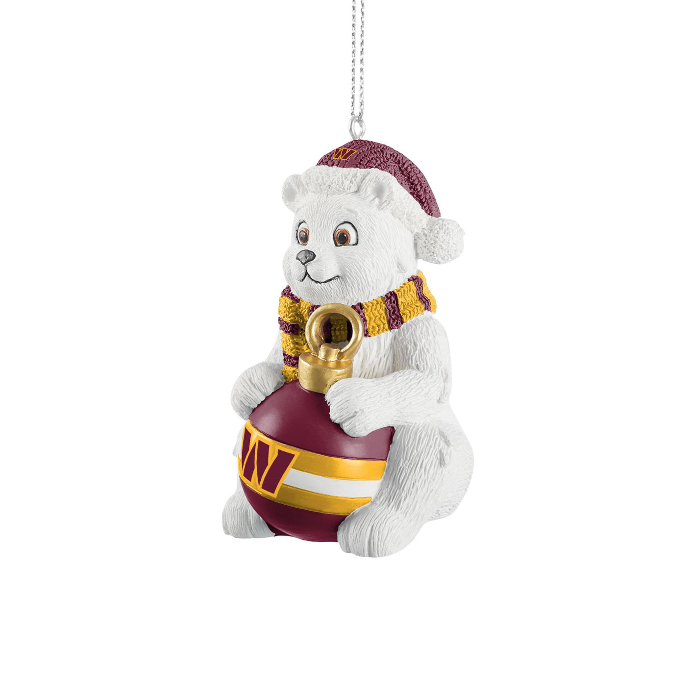 Commanders Sitting Polar Bear Ornament