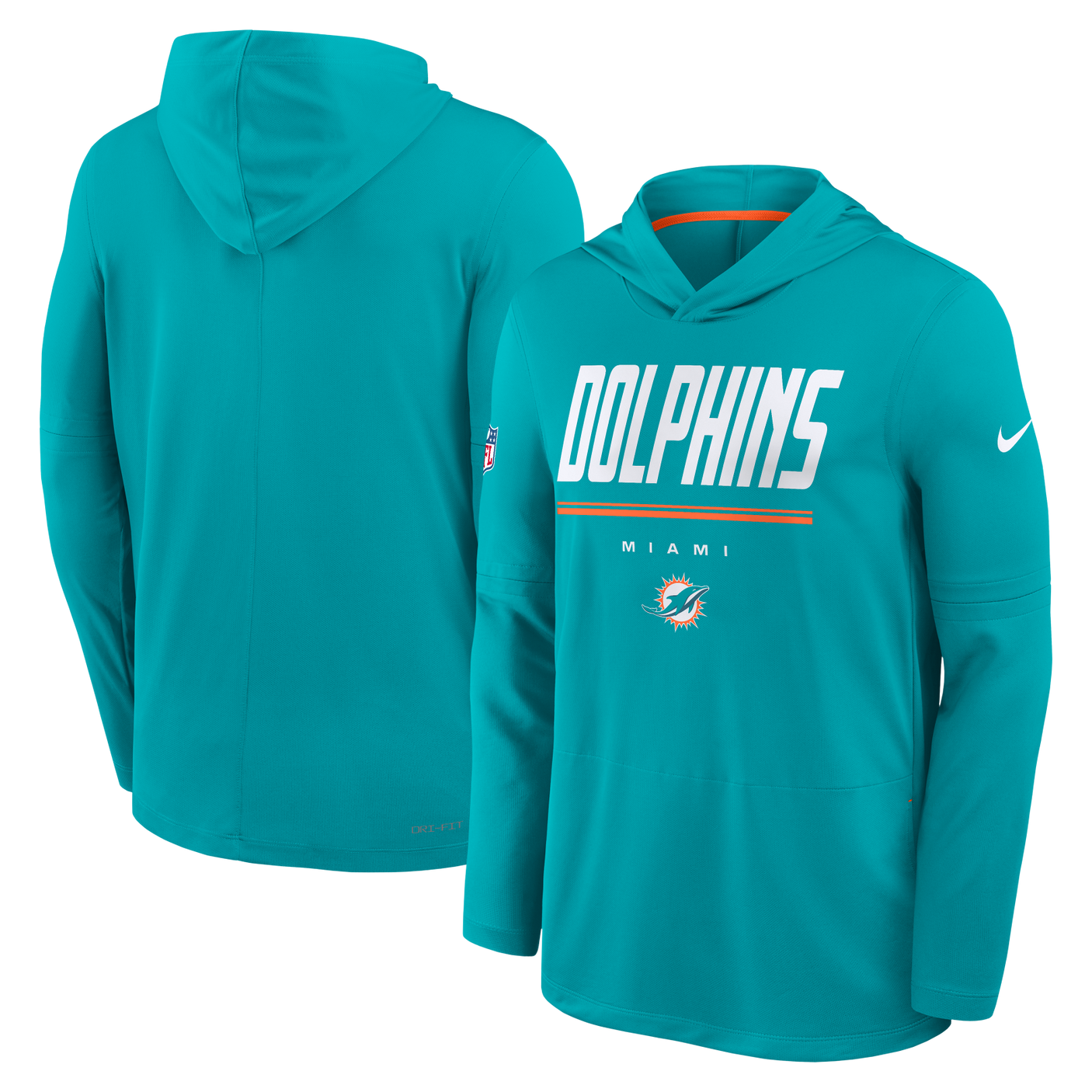 Dolphins 2026 Nike Men's Dri-Fit Lightweight Long Sleeve Hoodie Top