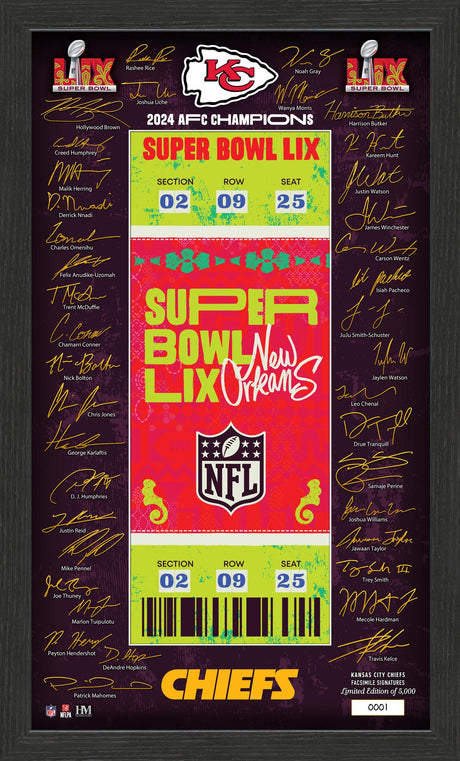 Chiefs Super Bowl LIX (59) Signature Ticket Frame