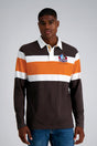 Pro Football Hall of Fame X Haggar - Brown Vintage Wash Rugby Polo Shirt