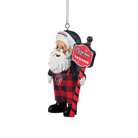 Texans Santa Overalls Ornament