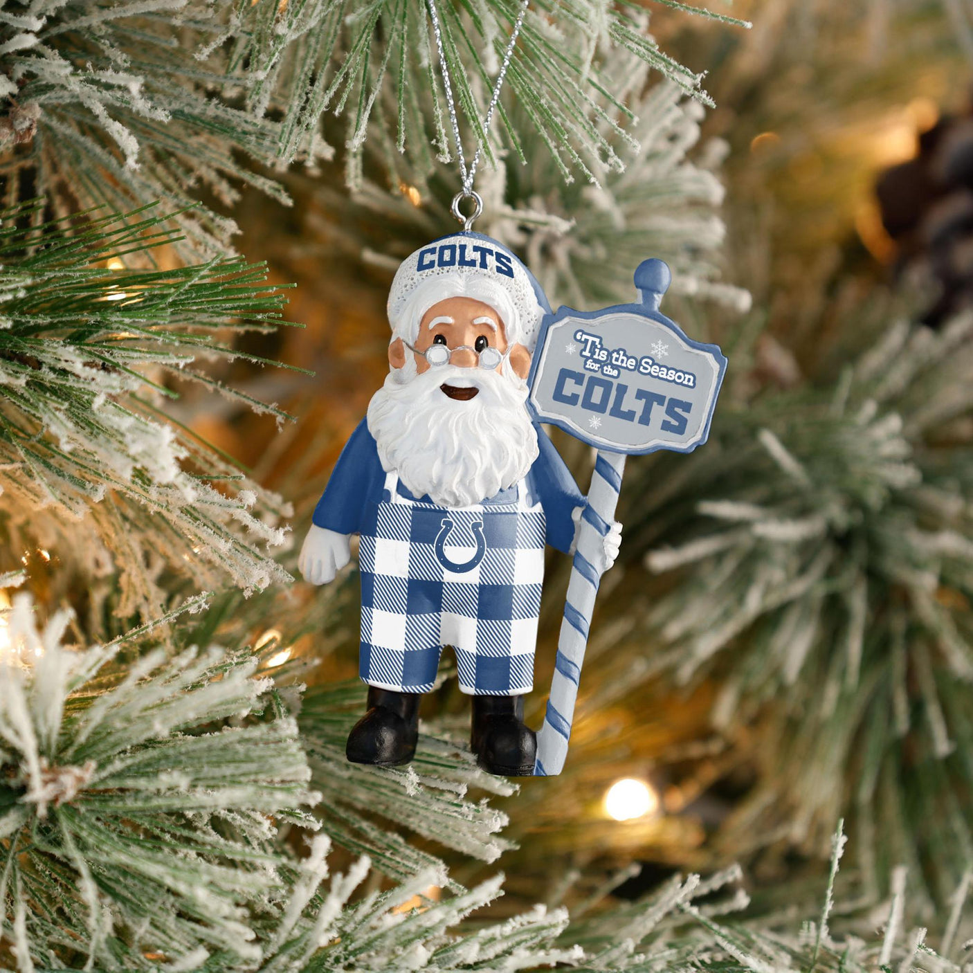 Colts Santa Overalls Ornament