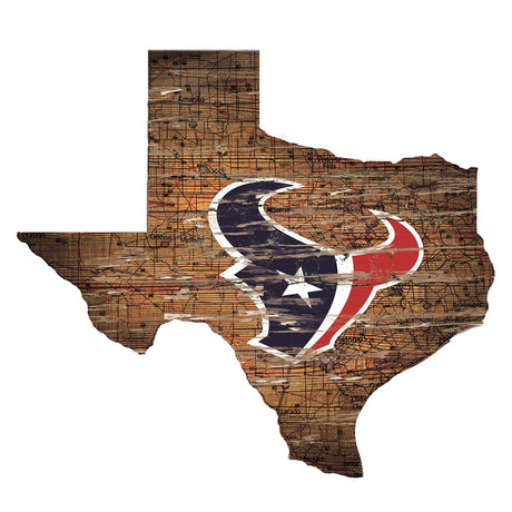 Texans Distressed State Sign With Team Logo