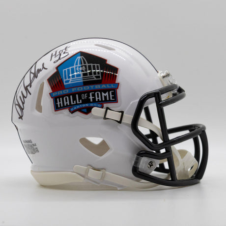 Sterling Sharpe Autographed Hall of Fame White Mini Helmet